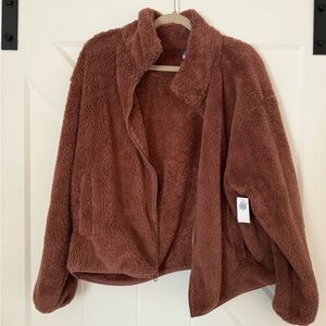NWT Cozy Old Navy Brown Sherpa Jacket- XXL